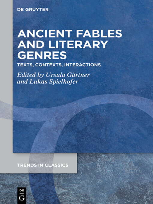Cover image for Ancient Fables and Literary Genres